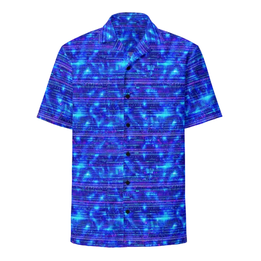 Neon Cipher on a Button Shirt