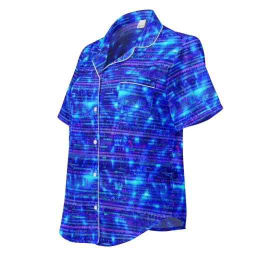 Neon Cipher on a Women's Short Sleeve Pajama Top