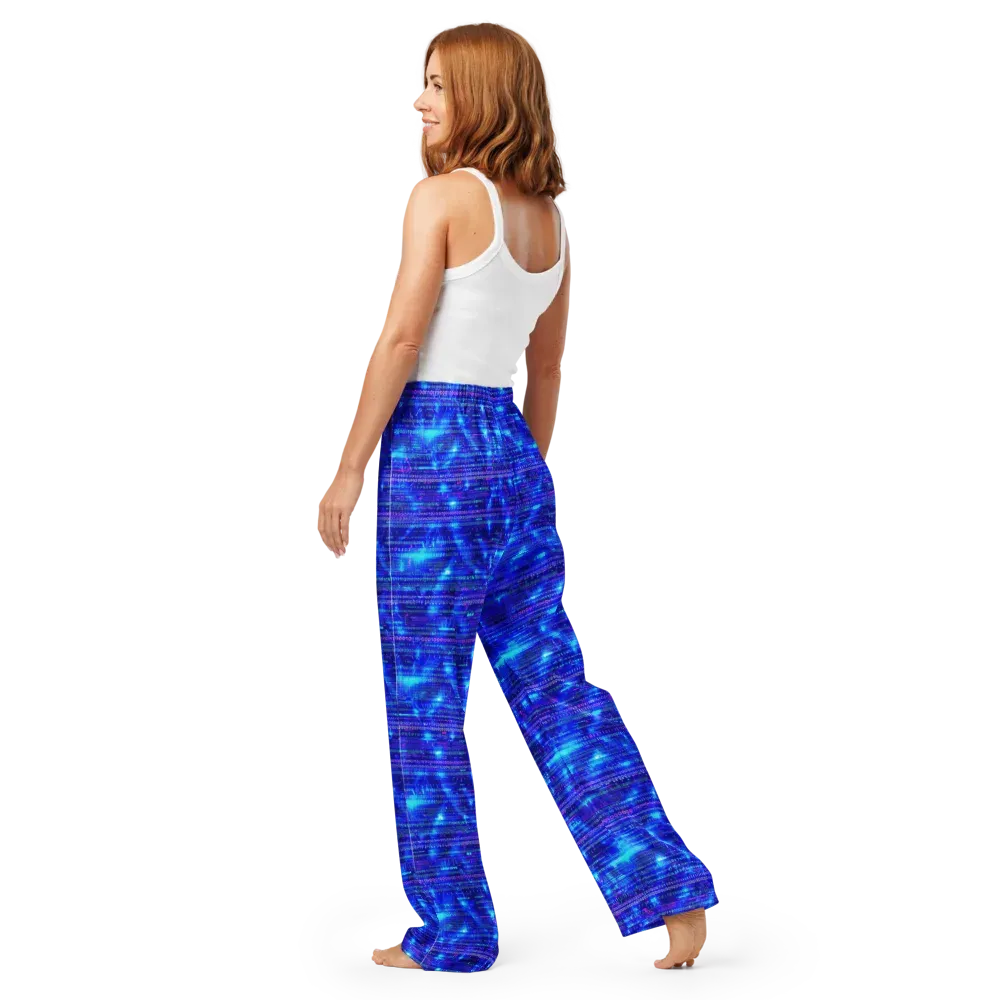 Neon Cipher on Women's Pajama Pants — Back