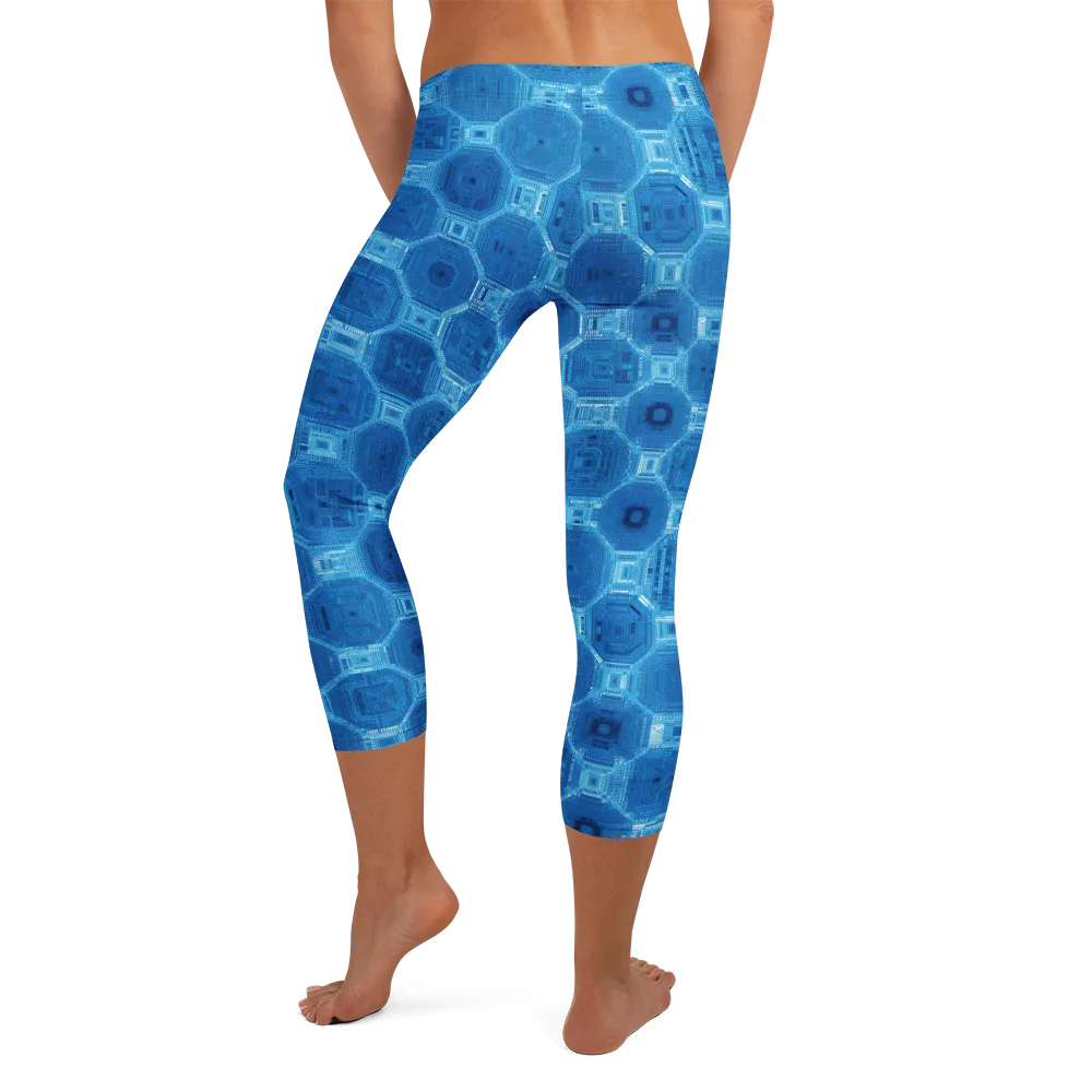 Cobalt Circuit on Capri Leggings — Back