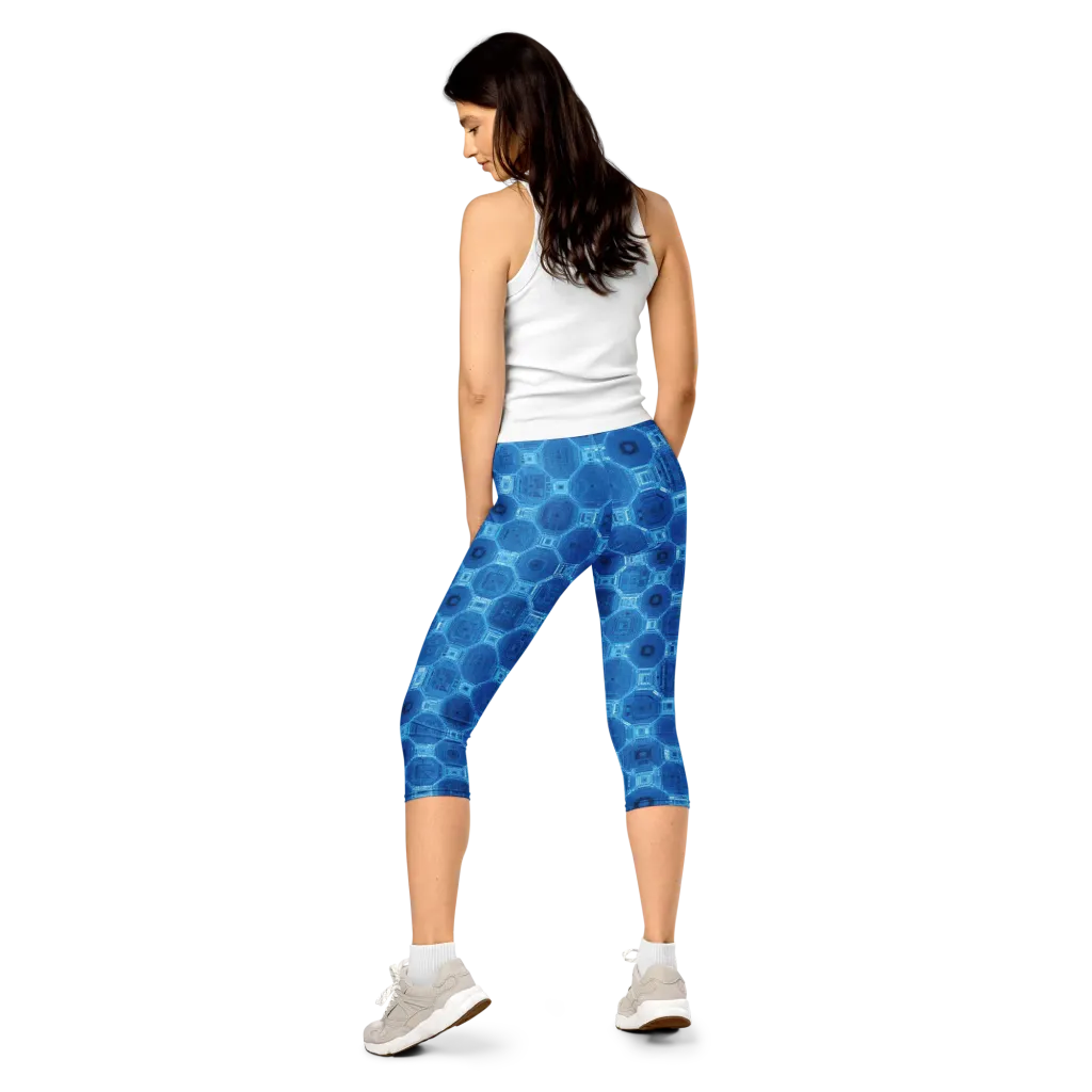 Cobalt Circuit on Capri Leggings — Back