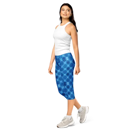 Cobalt Circuit on a Capri Leggings