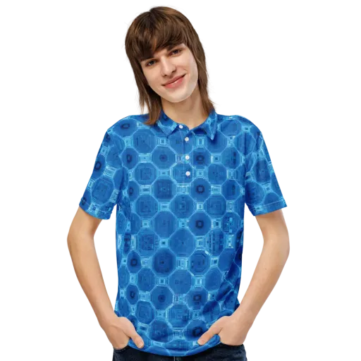Cobalt Circuit on a Men's Slim Fit Polo Shirt