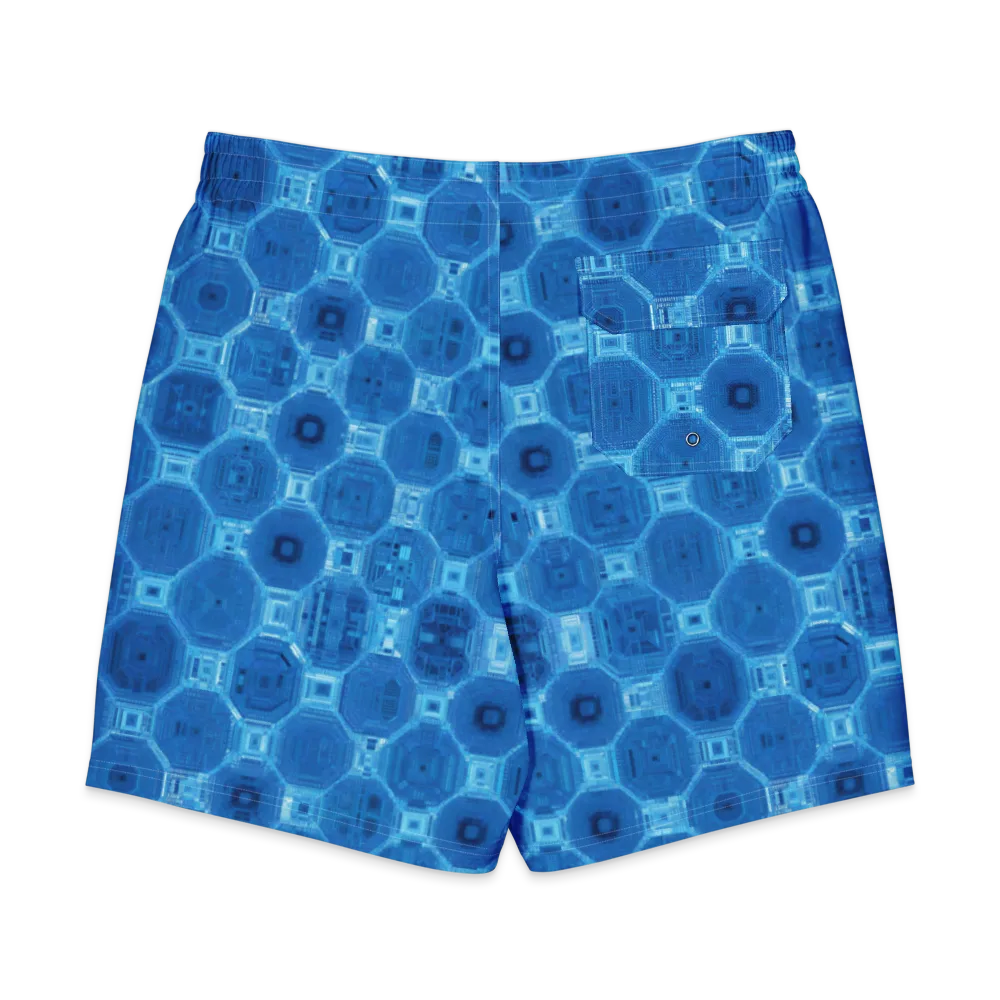 Cobalt Circuit on Men's Board Shorts — Back