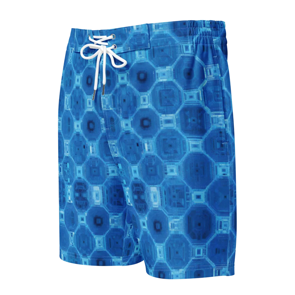 Cobalt Circuit on Men's Board Shorts — Front