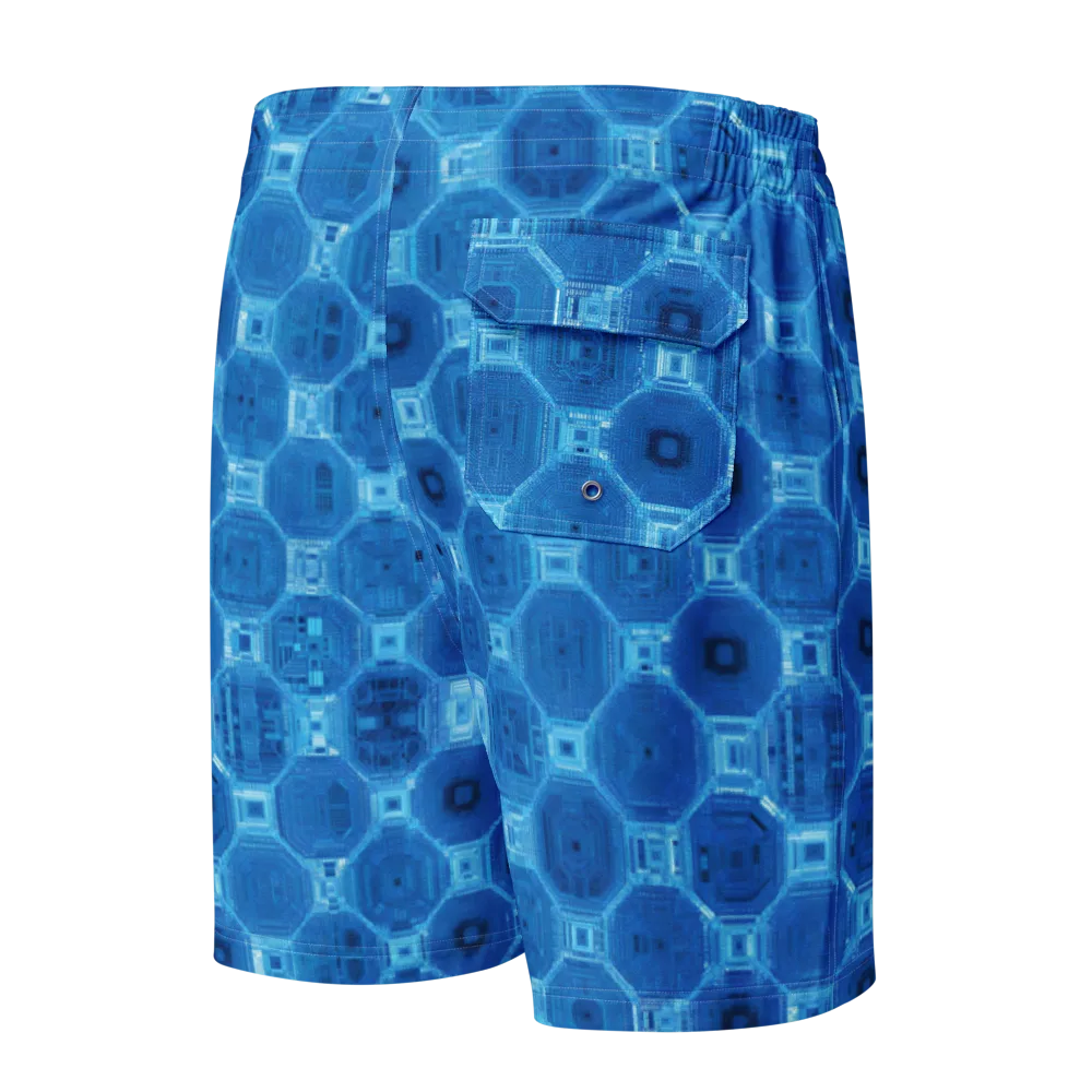 Cobalt Circuit on Men's Board Shorts — Back