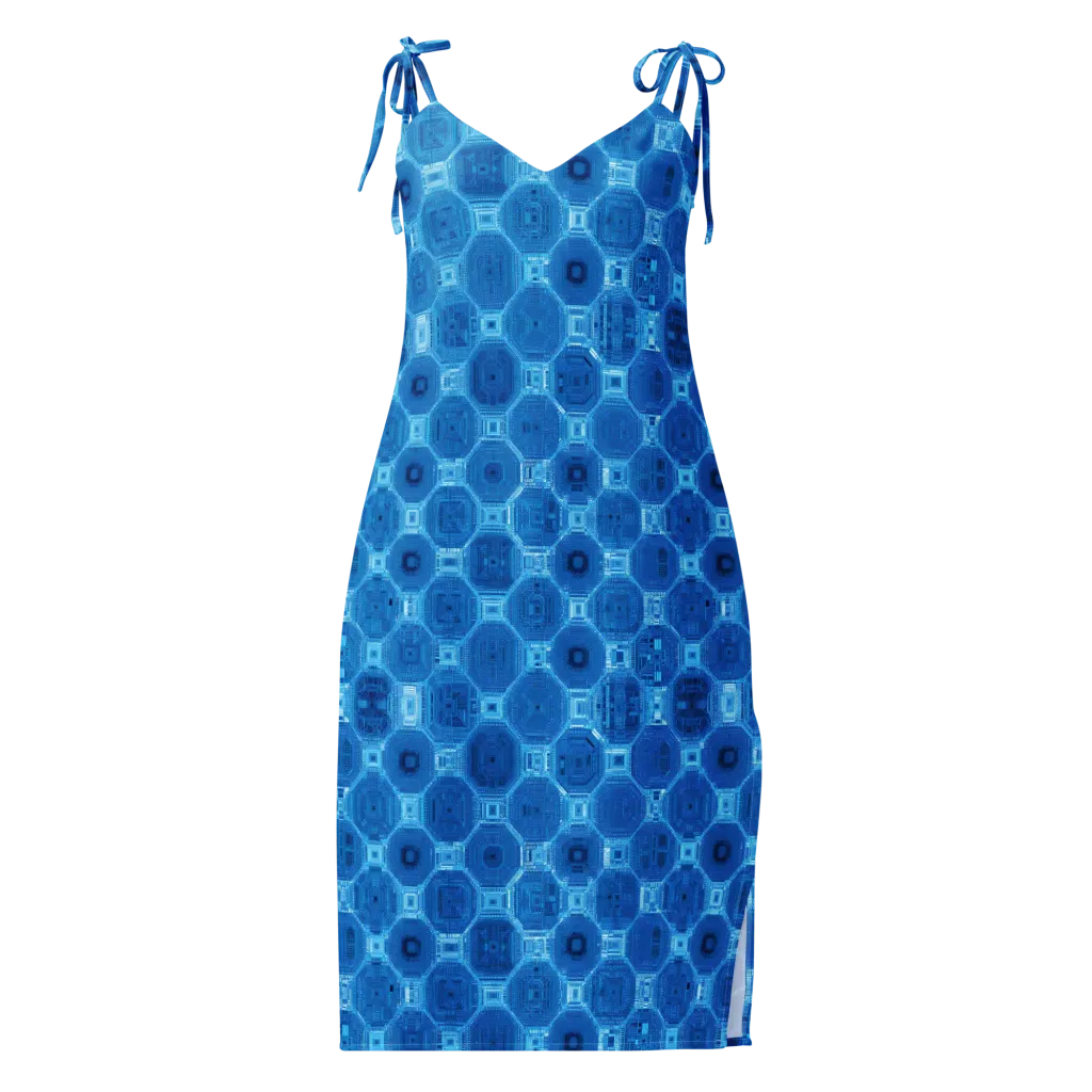 Cobalt Circuit on Slip Dress — Front