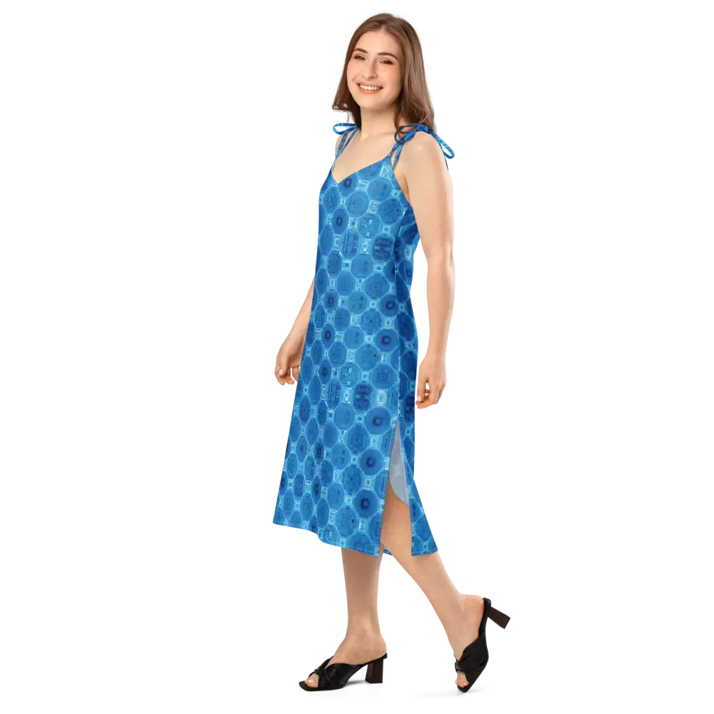 Cobalt Circuit on Slip Dress — Left Front