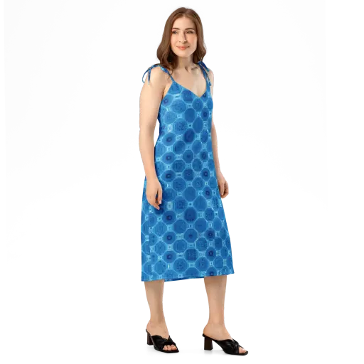 Cobalt Circuit on a Slip Dress