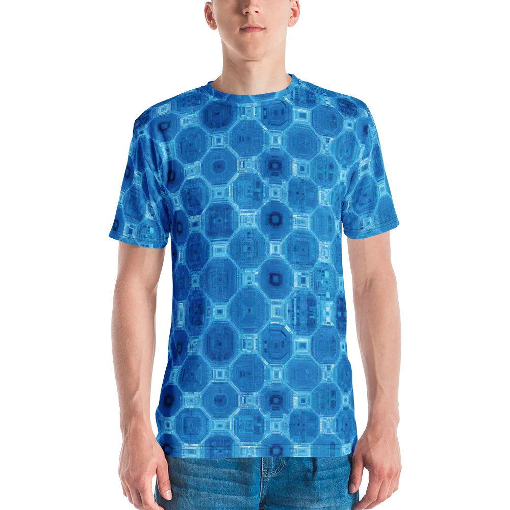 Cobalt Circuit on Men's Crew Neck T-Shirt — Front