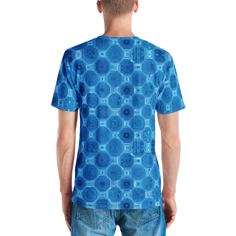 Cobalt Circuit on Men's Crew Neck T-Shirt — Back