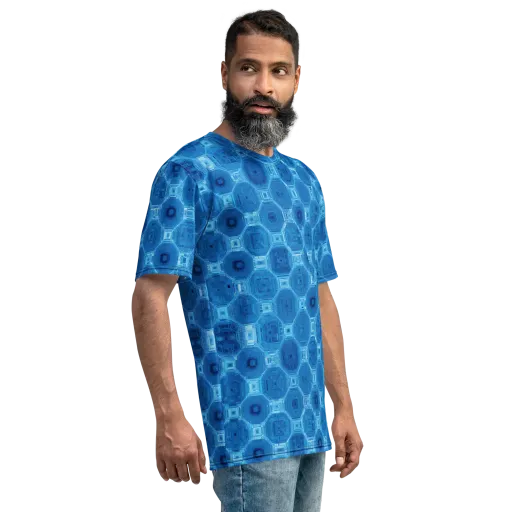 Cobalt Circuit on a Men's Crew Neck T-Shirt