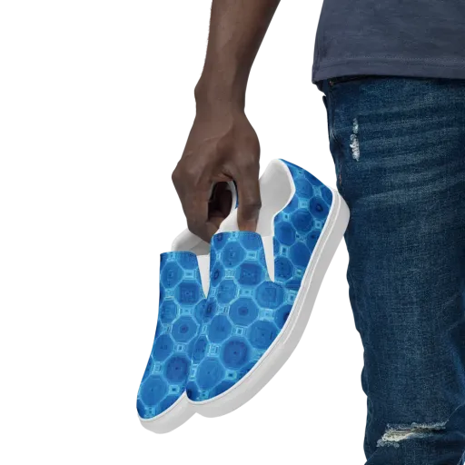 Cobalt Circuit on a Men's Slip-On Canvas Shoes