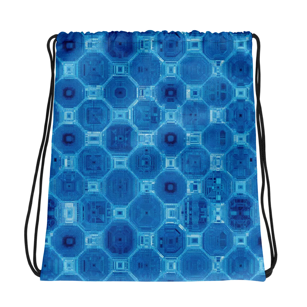 Cobalt Circuit on Drawstring Bag — Photo