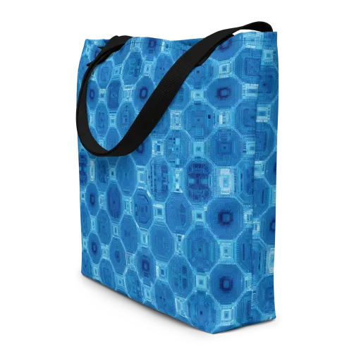 Cobalt Circuit on a Large Tote Bag W/ Pocket