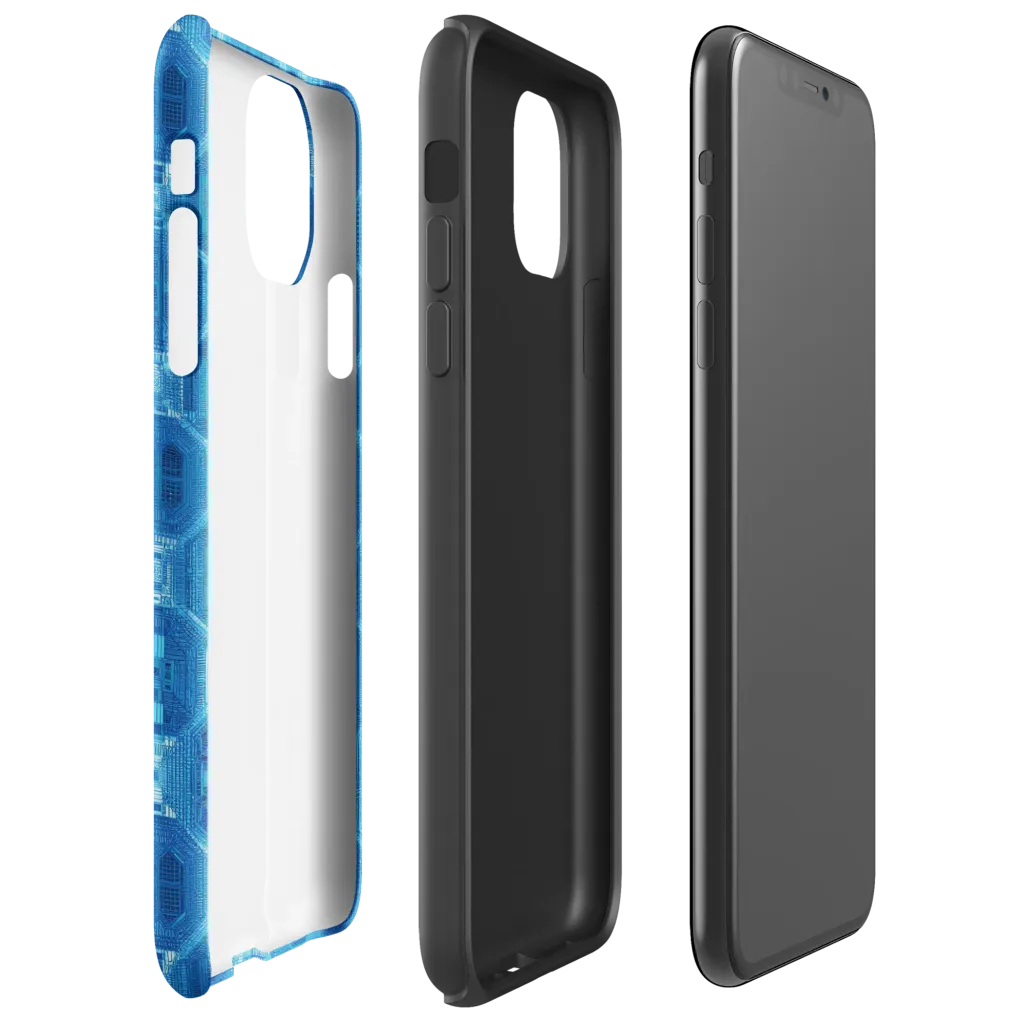 Cobalt Circuit on Tough Case for iPhone® — Right