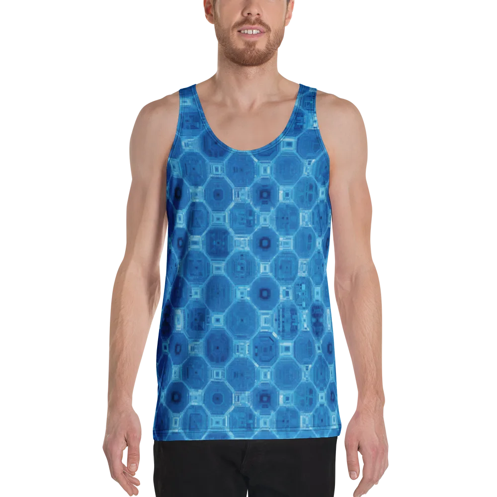 Cobalt Circuit on Men's Tank Top — Front