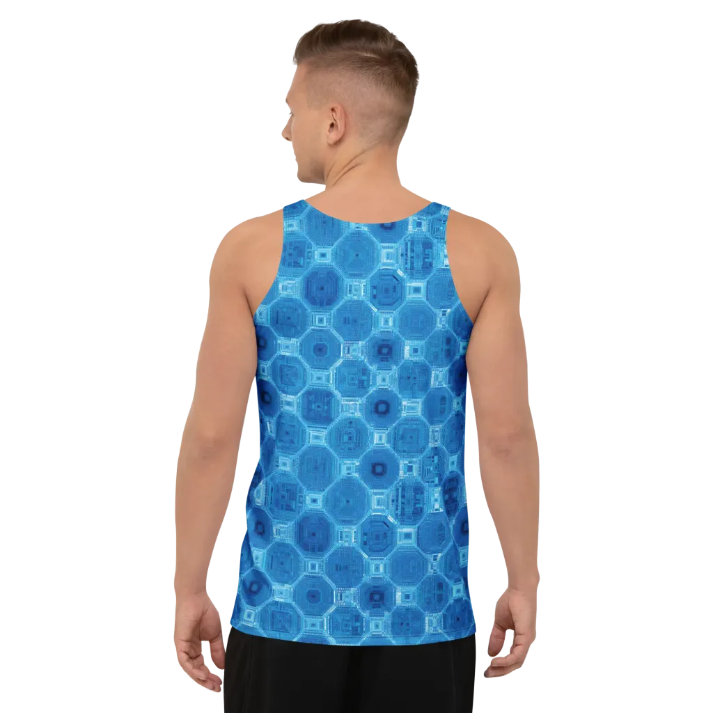 Cobalt Circuit on Men's Tank Top — Back