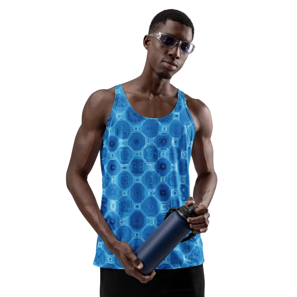 Cobalt Circuit on Men's Tank Top — Front