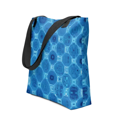Cobalt Circuit on a Tote Bag