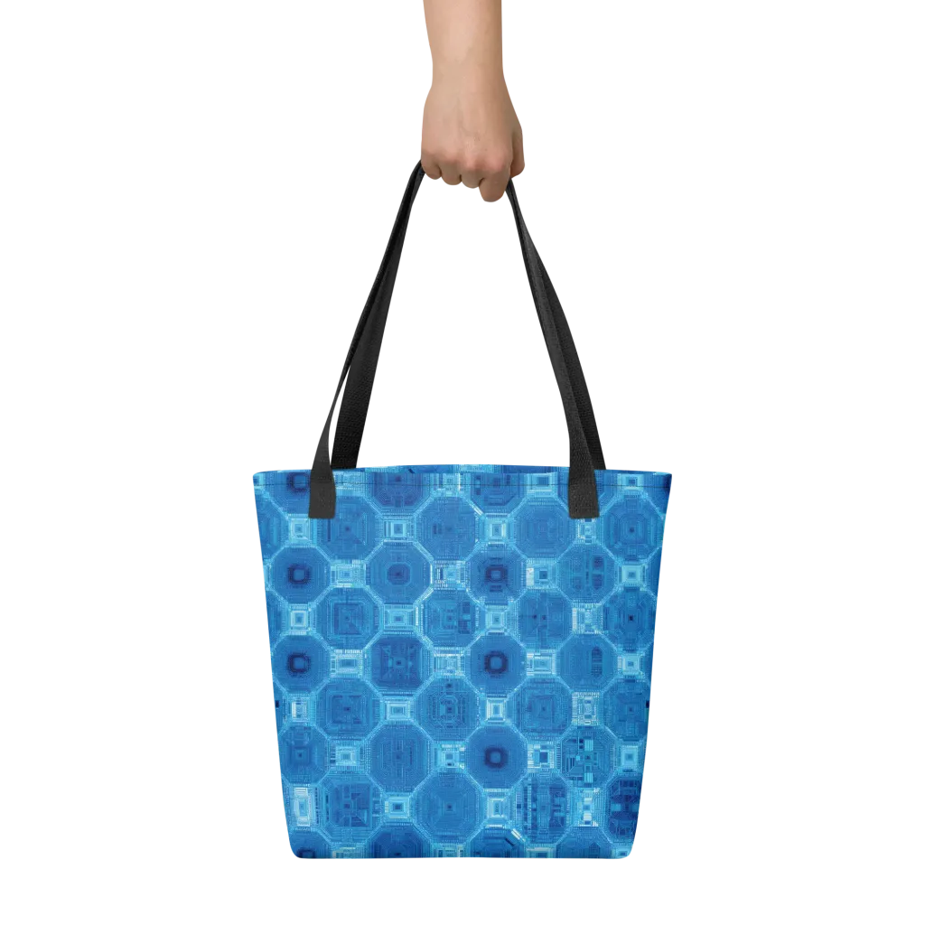 Cobalt Circuit on Tote Bag — Front