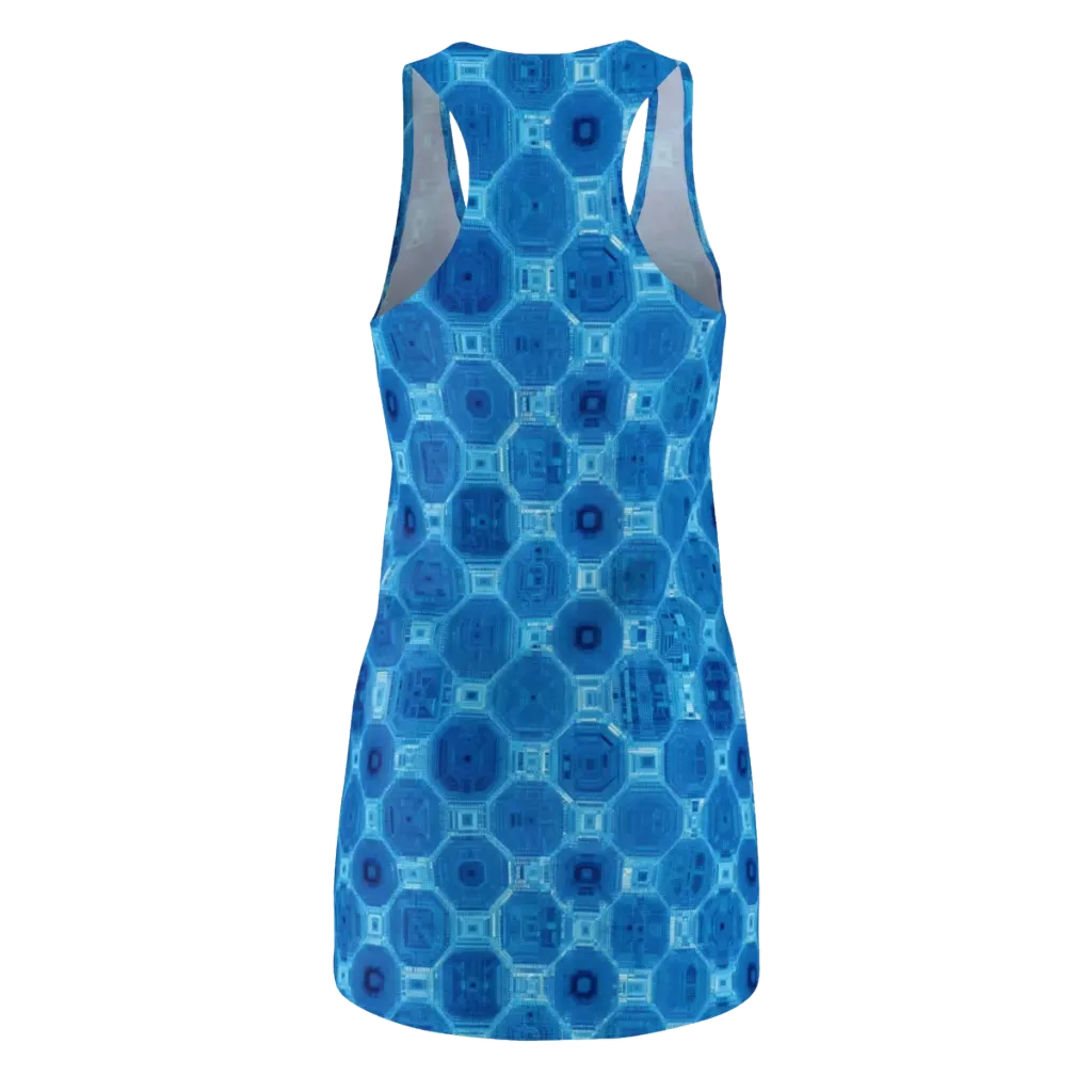 Cobalt Circuit on Racerback Dress — Back