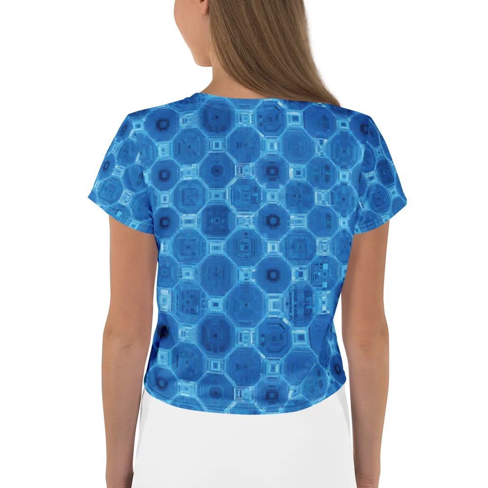 Cobalt Circuit on Crop Tee — Back