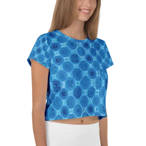 Cobalt Circuit on a Crop Tee