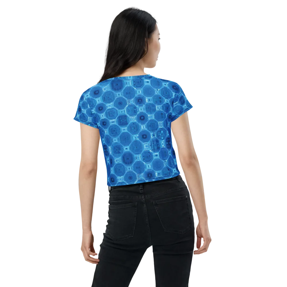 Cobalt Circuit on Crop Tee — Back