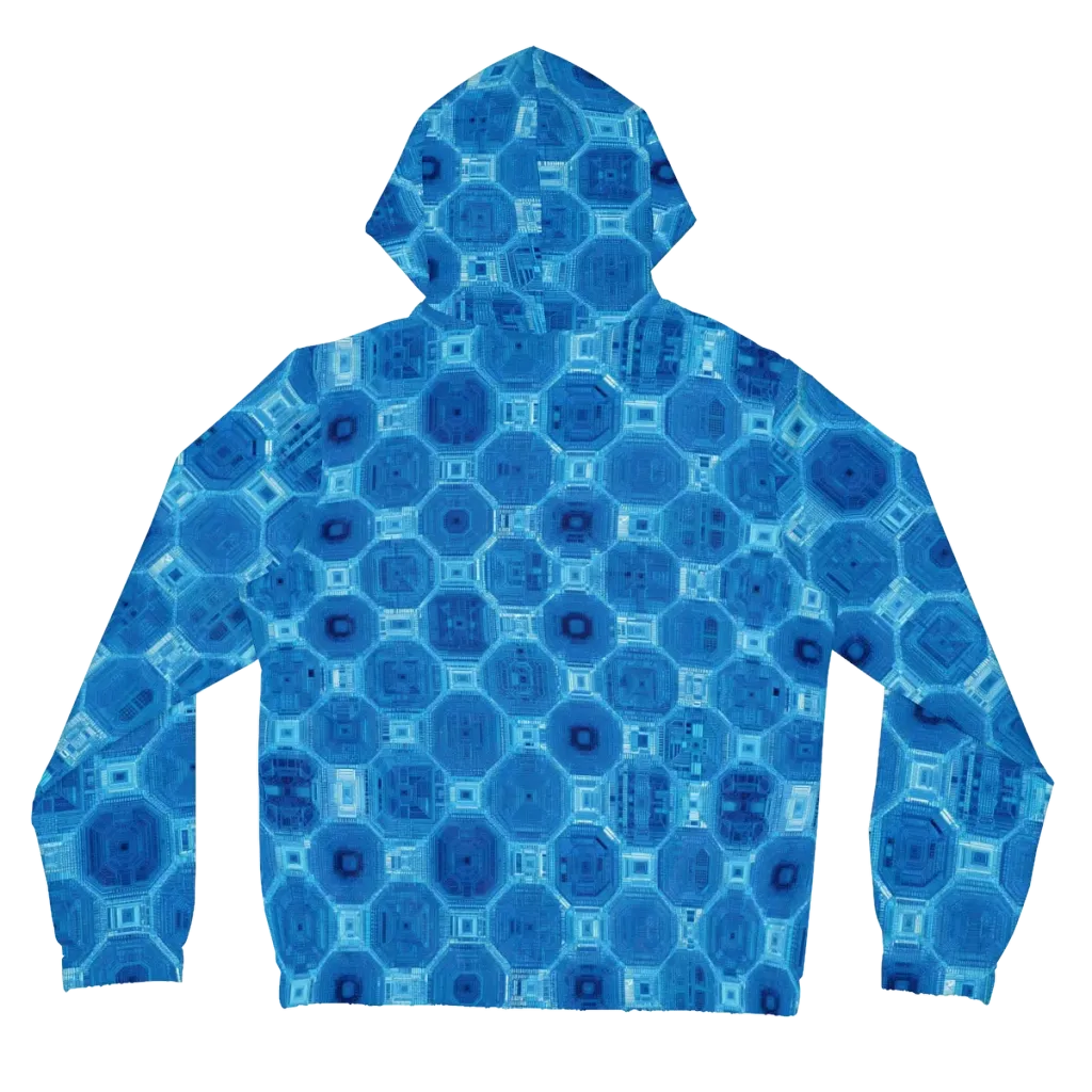 Cobalt Circuit on Women's Full-Zip Hoodie — Back