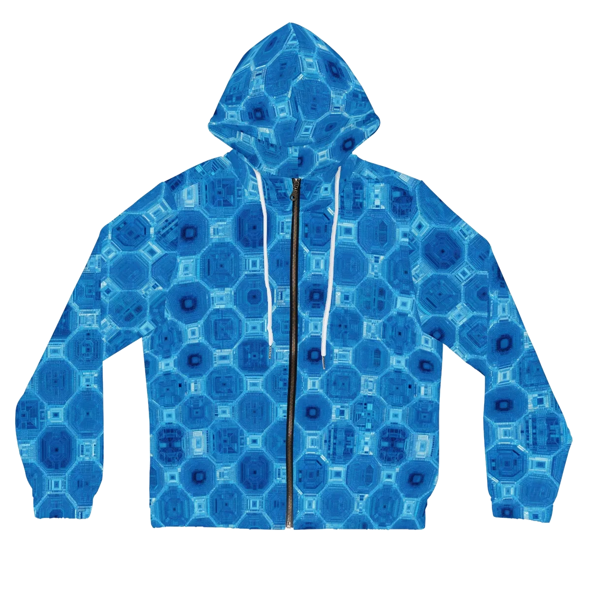 Cobalt Circuit on Women's Full-Zip Hoodie — Front