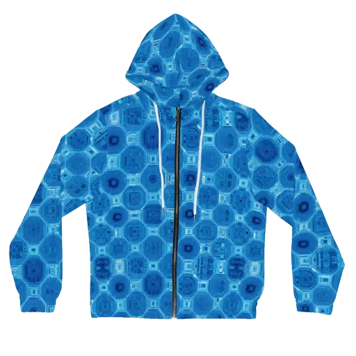 Cobalt Circuit on a Women's Full-Zip Hoodie