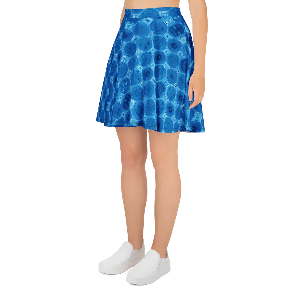 Cobalt Circuit on Skater Skirt — Left
