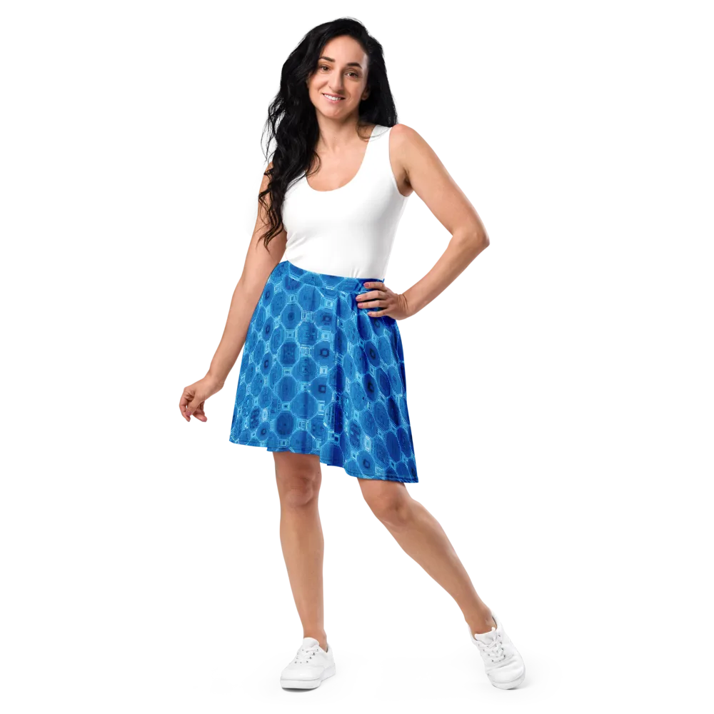 Cobalt Circuit on Skater Skirt — Front