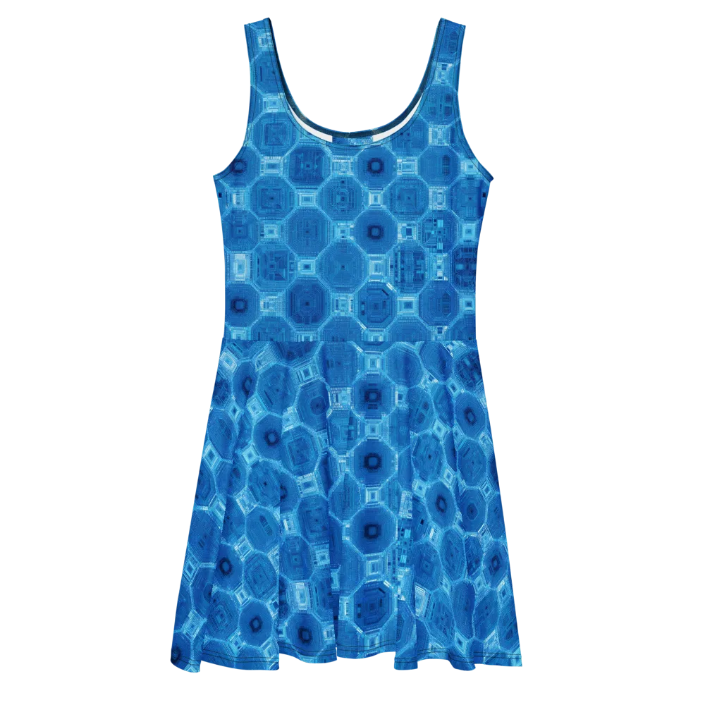 Cobalt Circuit on Skater Dress — Front