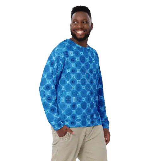 Cobalt Circuit on a Sweatshirt
