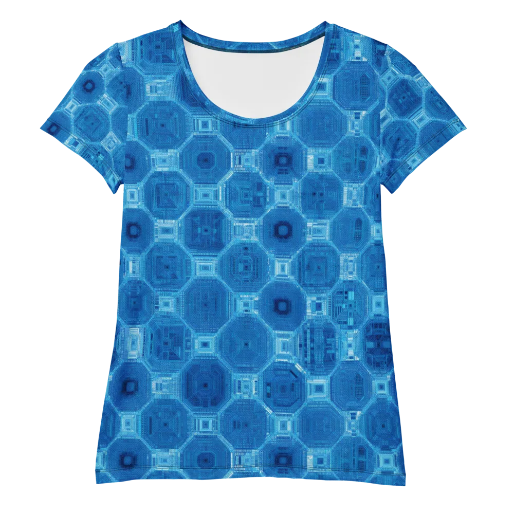 Cobalt Circuit on Women's Athletic T-Shirt — Front