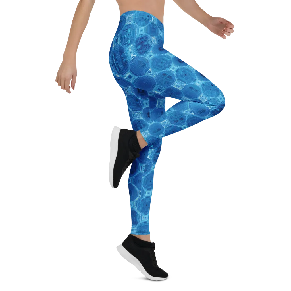 Cobalt Circuit on Leggings — Right