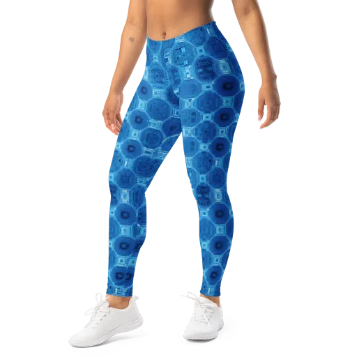 Cobalt Circuit on a Leggings