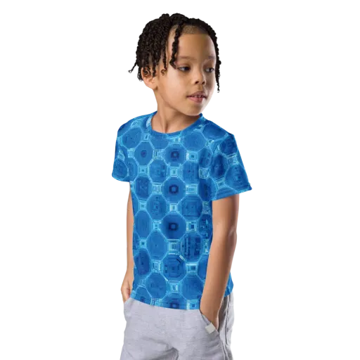 Cobalt Circuit on a Kids Crew Neck T-Shirt