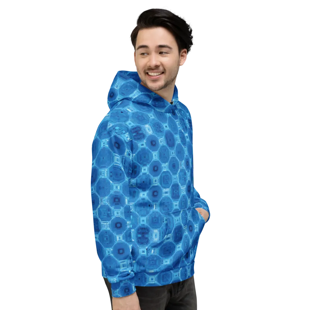Cobalt Circuit on Hoodie — Right