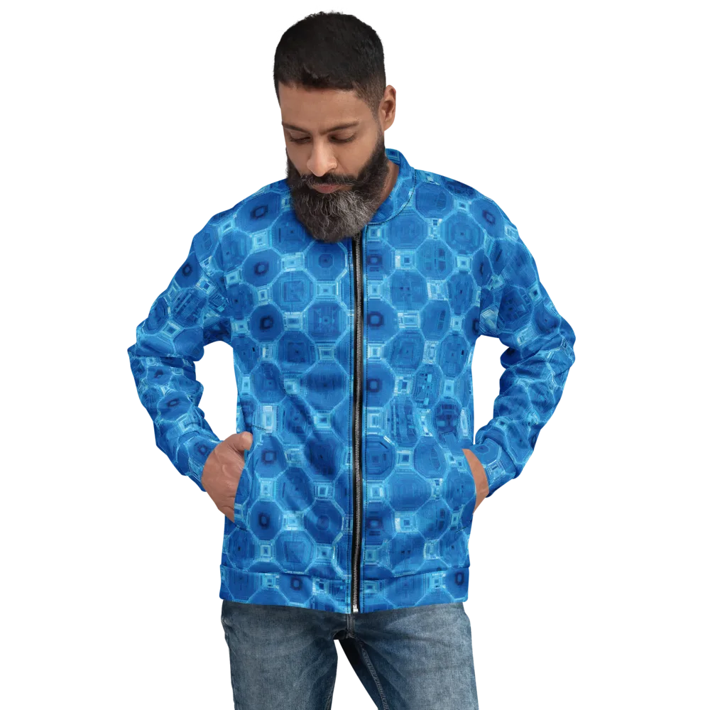 Cobalt Circuit on Bomber Jacket — Front