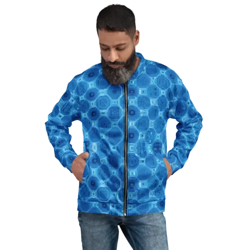 Cobalt Circuit on a Bomber Jacket