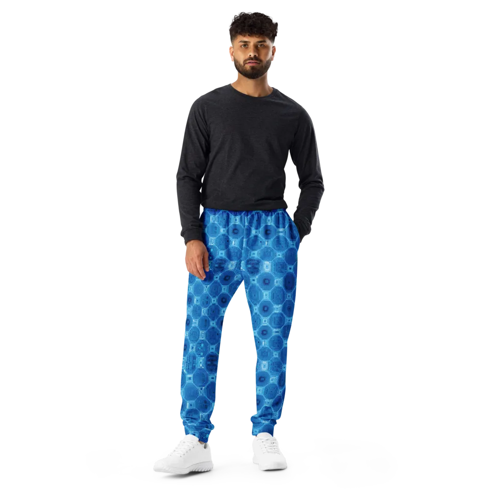 Cobalt Circuit on Men's Joggers — Front