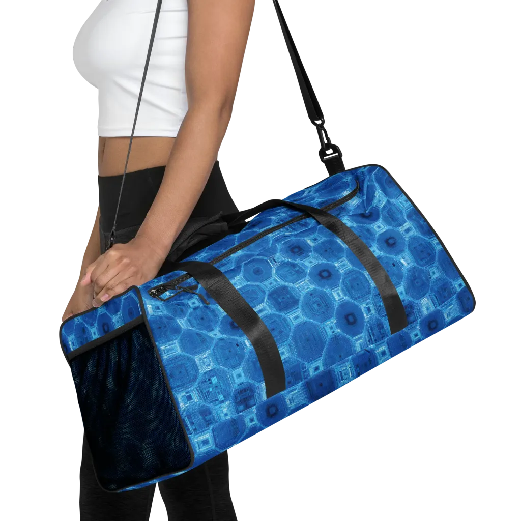 Cobalt Circuit on Duffle Bag — Front