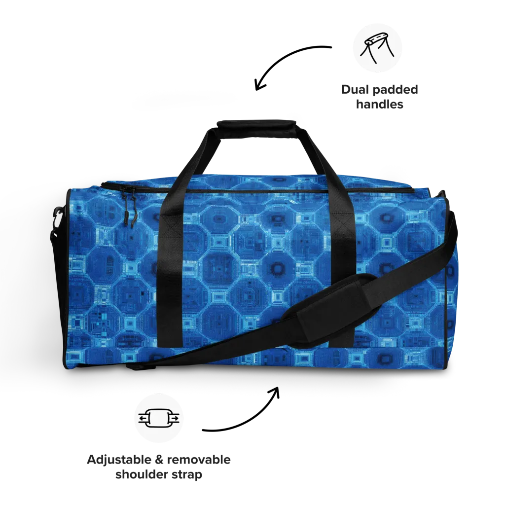 Cobalt Circuit on Duffle Bag — Front