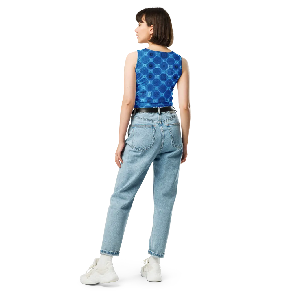 Cobalt Circuit on Crop Top — Back