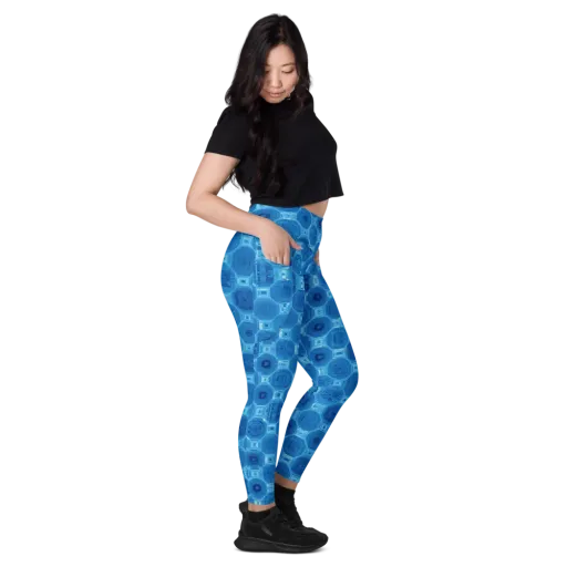 Cobalt Circuit on a Leggings with Pockets