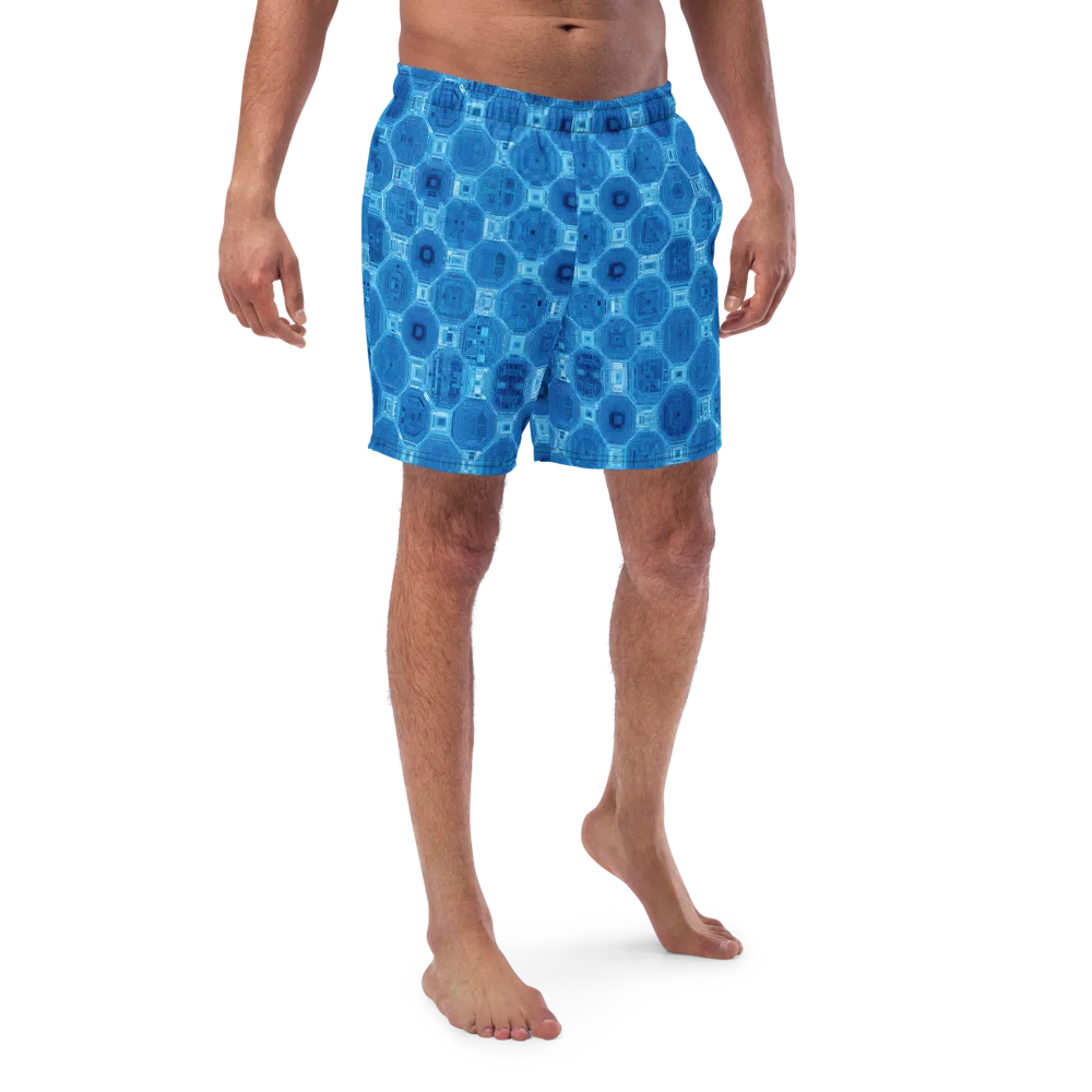 Cobalt Circuit on Swim Trunks — Front