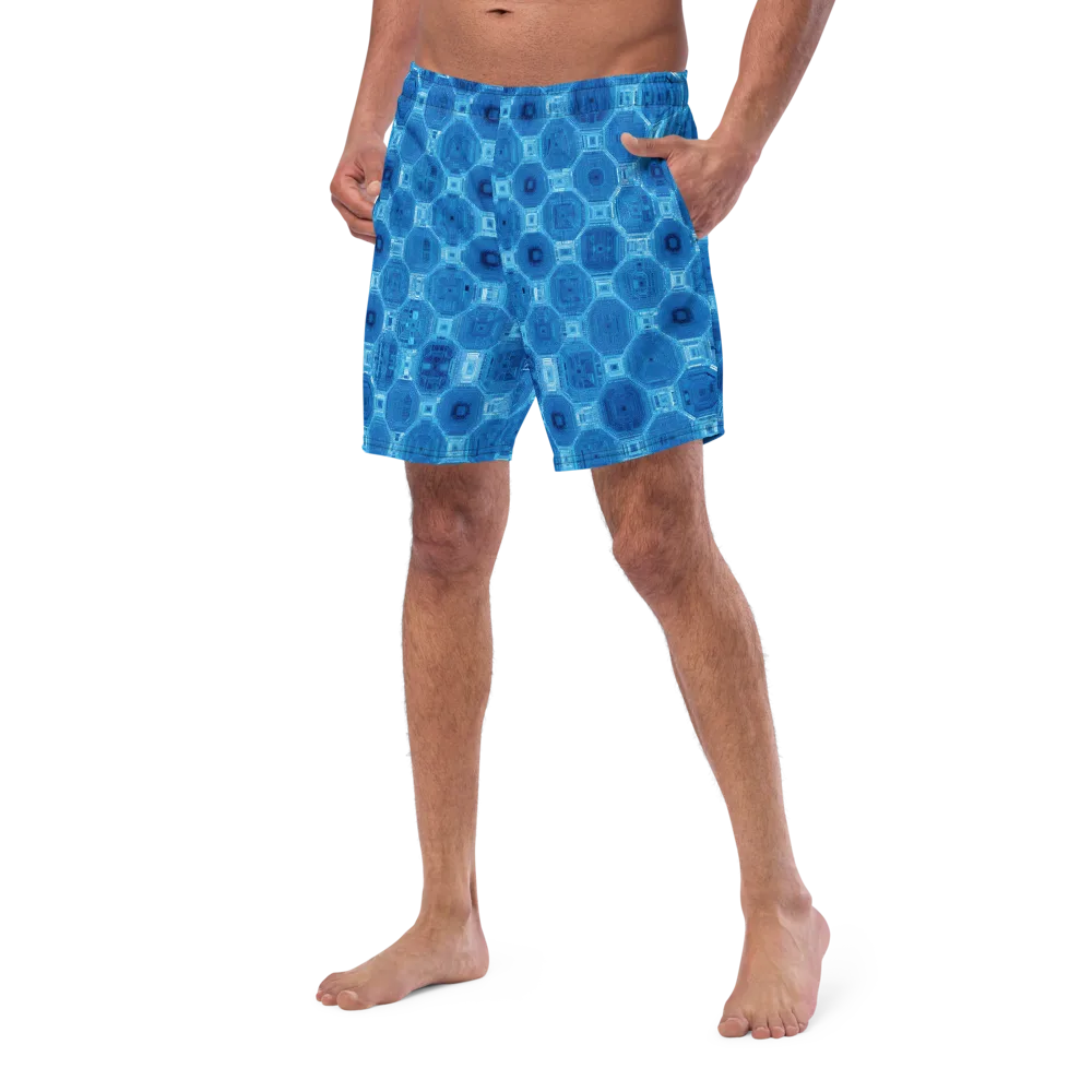Cobalt Circuit on Swim Trunks — Left Front